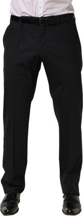 Dolce & Gabbana Mens Virgin Wool Tapered-Leg Trousers Black Elastane