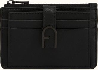 Furla Flow Porta Carte Di Credito Nero Nero Pelle Di Vitello Claris Lux Donna