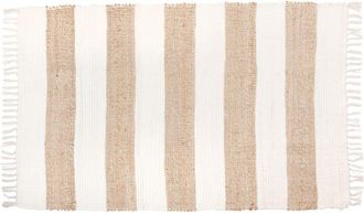 Maisons du monde Alfombra blanca y beige 90x150
