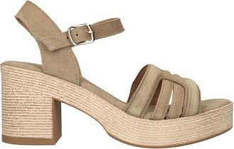 Notre-V Schoenen, Dames, Beige, 39 EU, Linnen, Nv-1050 Sandalen