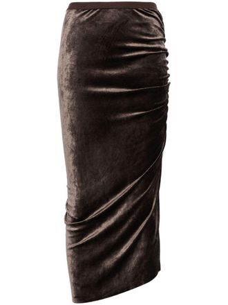 Rick Owens Svita midi skirt - women - FSC Viscose/Polyamide - 38 - Brown