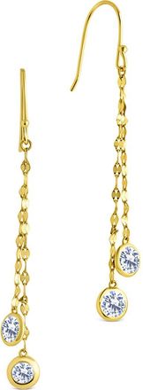 Sterling Forever Idaline Cubic Zirconia Drop Earrings in Gold at Nordstrom Rack