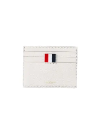 Thom Browne White Textured Leather Cardholder