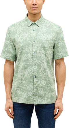 Mustang Kurzarmhemd MUSTANG Herren Style Darien, Herren, Gr. 3XL, US-Gr&ouml;ssen, gr&uuml;n (gr&uuml;n 12729), Popeline, 100% Baumwolle, bedruckt, relaxed fit, Hemden Kurza