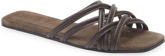 Brunello Cucinelli Strappy Slide Sandal in Testa Moro at Nordstrom, Size 10.5Us