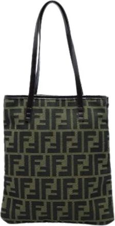 Fendi Pre-owned Canvas Tote Bag - Dames - Vintage Shopper - Bruin - ONE Size - Leer - Vintage