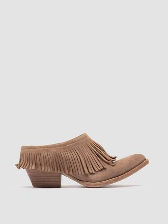 Officine Creative Wanda DD 108 Suede Fringe Mules in Taupe at Nordstrom, Size 41