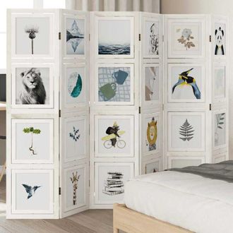 vidaXL Divisorio Ambienti 6Pannelli Bianco Legno Massello di Paulownia - Vidaxl