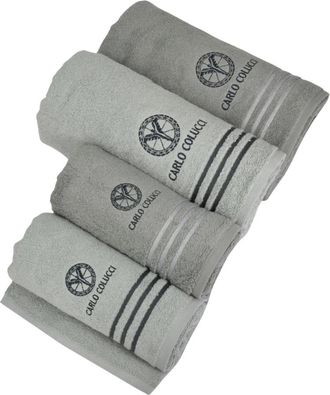 Carlo Colucci Zachte Frottier Geschenkset - unisex - Handdoeken - Grijs - ONE Size - Katoen - Home