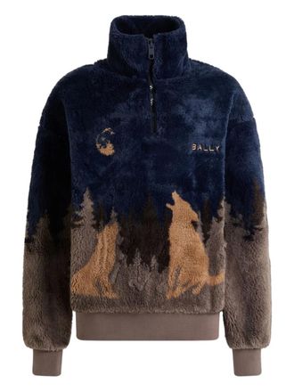 Bally Felpa con mezza zip - Blu