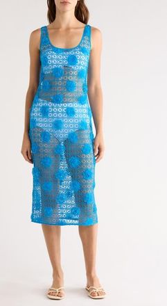 Milly 3D Knit Mesh Cover-Up Dress in Blue at Nordstrom, Size X-Small