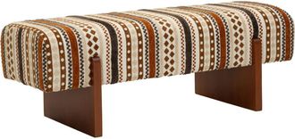 Mauro Ferretti Banco multicolor de estilo &eacute;tnico de 120,5 x 45 x 43 cm