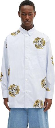 Kenzo By Verdy Oversized Shirt - Heren - Casual Overhemden - Blauw - L - Katoen - Overhemden