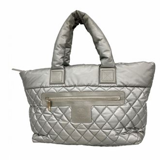 Chanel Silver Nylon Tote Bag (Pre-Owned)