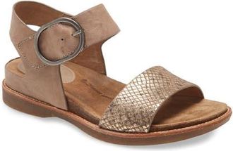 S&ouml;fft Bali Sandal in Mist Grey/taupe Gold Leather at Nordstrom, Size 9