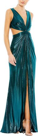 Mac Duggal Metallic Cutout Gown
