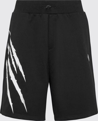 Plein Sport Shorts sportivi Scratch in jersey di cotone con logo a contrasto
