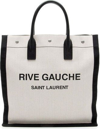 Saint Laurent Linen Rive Gauche N/S Tote (Authentic Pre-Loved)