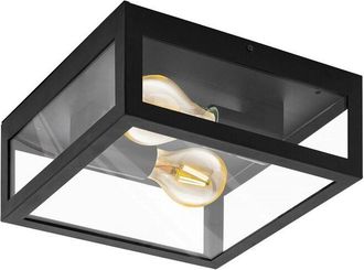 Eglo Eglo - Alamonte 1 - 2 Light Outdoor Flush Ceiling Light Black IP44, E27