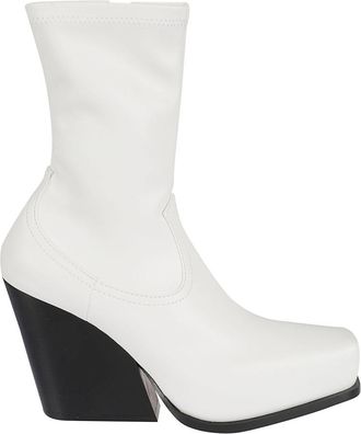 Stella McCartney White Cowboy Ankle Boots