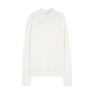 Max Mara Cashmere Knitwear, female, White, Size: S Cashmere Turtleneck Sweater