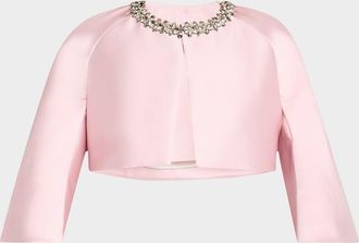 Dice Kayek Crystal-Neck Crop Bolero Jacket