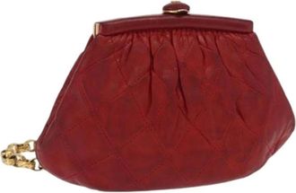 Chanel Pre-owned Clutches, female, Red, Size: ONE SIZE Pre-owned Leather Clutch
