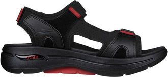 Skechers Heren Arch Fit Platte Sandalen (Zwart/ROOD)