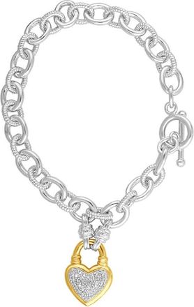 DiamondMuse Diamond Muse 0.25 cttw Yellow Gold Over Sterling Silver Heart Toggle Bracelet for Women