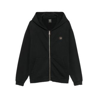 HTC Zip-throughs, male, Black, Size: XL Sun Stud-embellished Hoodie