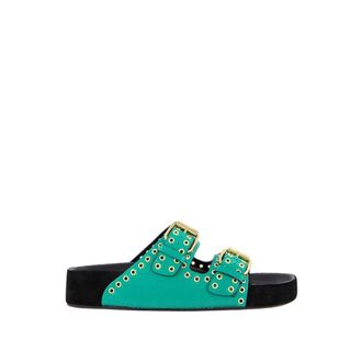Isabel Marant Isabel Marant, Sliders, female, Green, Size: 8 US Green Leather Embellished Sandals