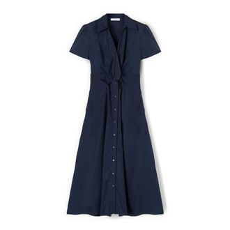 Motivi Midi Kleedjes - Dames - Shirt Kleedjes - Blauw - XS - Katoen - Kleedjes