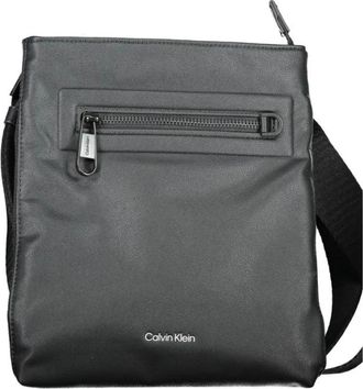 Calvin Klein Zwarte Polyester Schoudertas met Zakken - Heren - Schoudertassen - Zwart - ONE Size - Polyester - Tassen