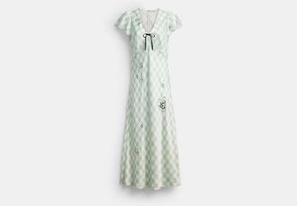 Coach Brain Dead Embroidered Gingham Dress
