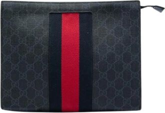 Gucci Pre-owned Coated Canvas Clutch - Dames - Vintage Clutch - Zwart - ONE Size - Vintage