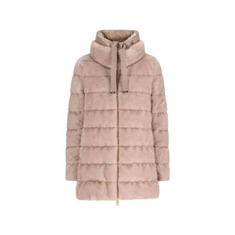 Herno Piumino A-Shape Faux Fur HD - Dames - Jassen - Beige - Maat: S Nylon