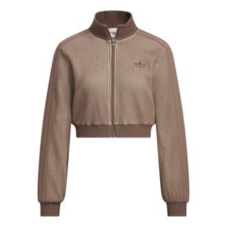adidas (WMNS) adidas Crop Track Top Slim Fit Jacket Asia Sizing Sand Strata KC2645