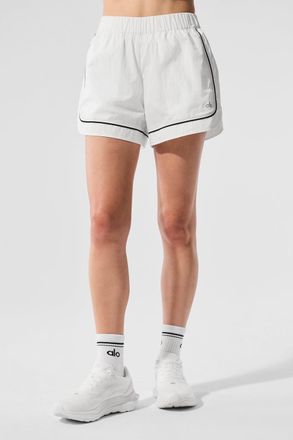 Alo | Motivate Track Short in White/Black, Size: Large