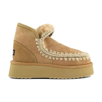 Mou Winter Boots, female, Brown, Size: 10 US Mini Eskimo Platform Boot
