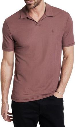 John Varvatos Leroy Johnny Collar Solid Piqu&eacute; Polo in Mauvewood at Nordstrom Rack, Size Xx-Large