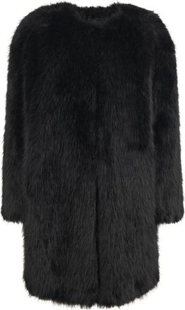 Max Mara Faux Fur & Shearling Jackets, female, Black, Size: M Eros Faux Fur Coat