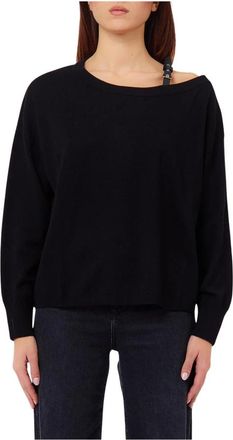 Liu Jo Truien & Vesten, Dames, Zwart, XS, Wol, Maglia chiusa M/L con fibbia