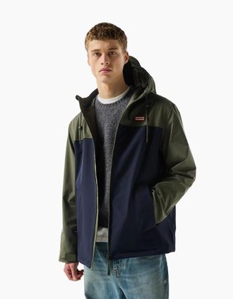 Hunter Mens Hunter Original Mens Block Waterproof Mens Green Rain Jacket - Size: Regular/36