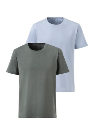 Le Jogger T-Shirt AUTHENTIC LE JOGGER, Herren, Gr. XL (56/58), blau (khaki, hellblau), Jersey, Obermaterial: 100% Baumwolle, unifarben, Basic, regular fit, Rund