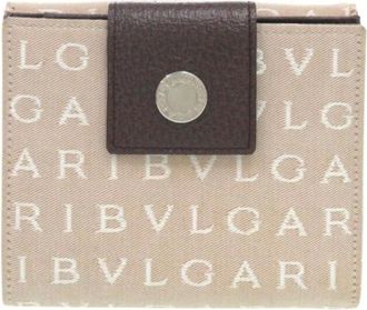 Bulgari Pre-owned Wallets, female, Beige, Size: ONE SIZE Pre-owned Vintage Canvas Wallet