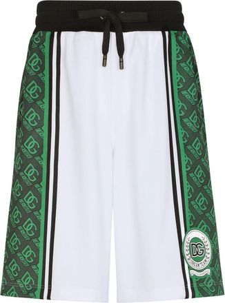 Dolce & Gabbana monogram-panelled shorts - men - Polyester - 50 - White