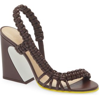 Fendi Arco Slingback Sandal in F1Vnn Mahogany Gial Bianco at Nordstrom, Size 5.5Us