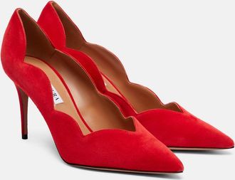 Aquazzura Petal 85 suede pumps