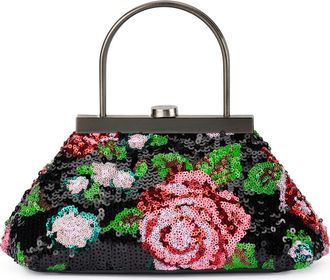 Olga Berg Audrey Sequin Top Handle Bag in Black at Nordstrom