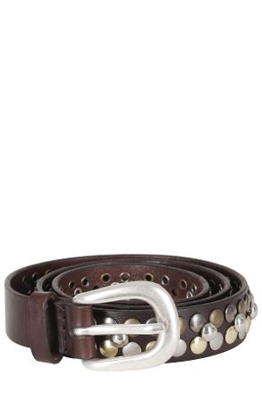 Orciani Brown Bull Soft Slim Leather Belt